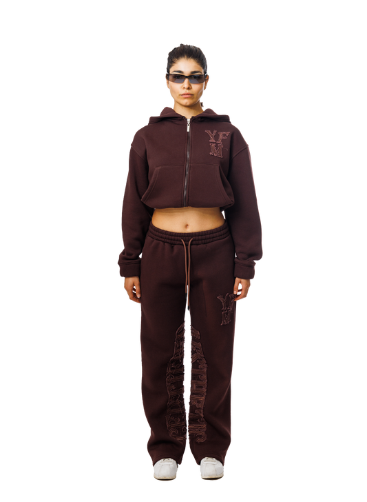 C/A ZIP-HOODIE CHOC PLUM WOMAN