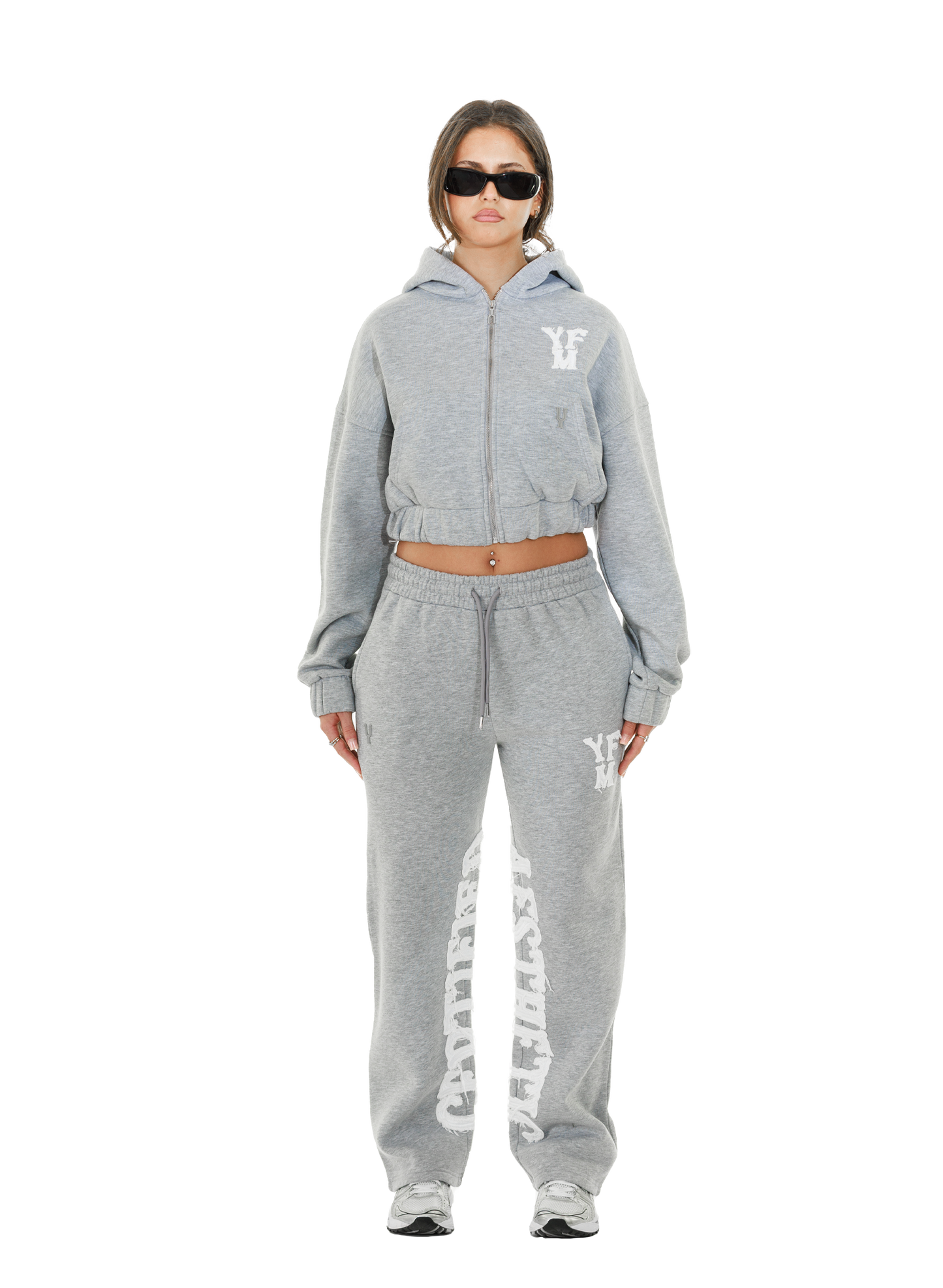 C/A ZIP-HOODIE GREY MELANGE WOMAN