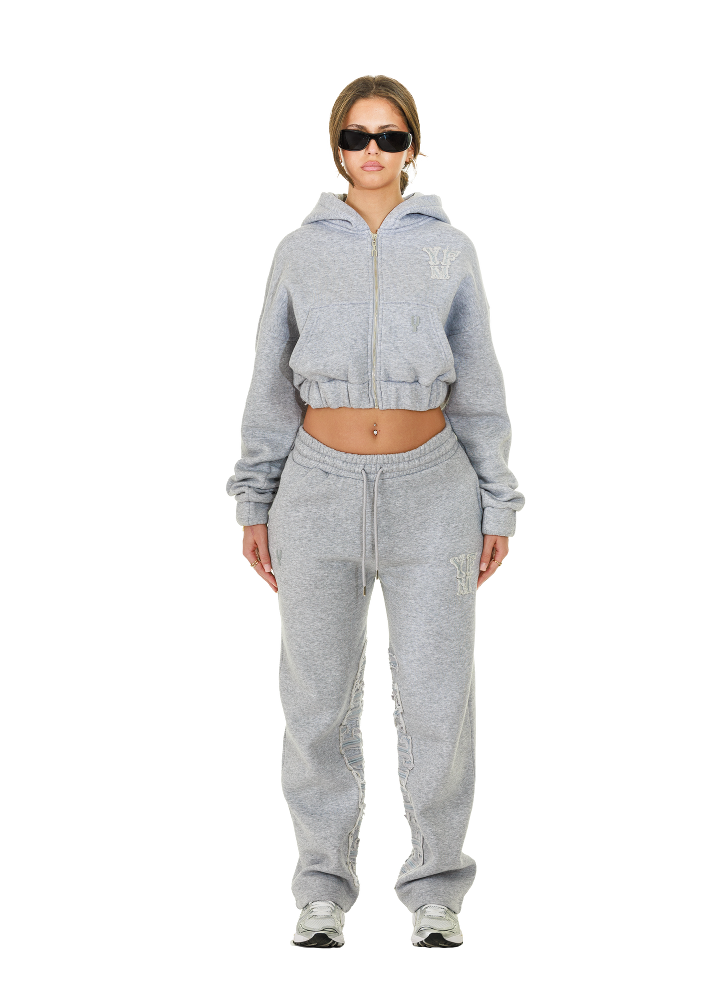 C/A ZIP-HOODIE GREY MELANGE WOMAN v2