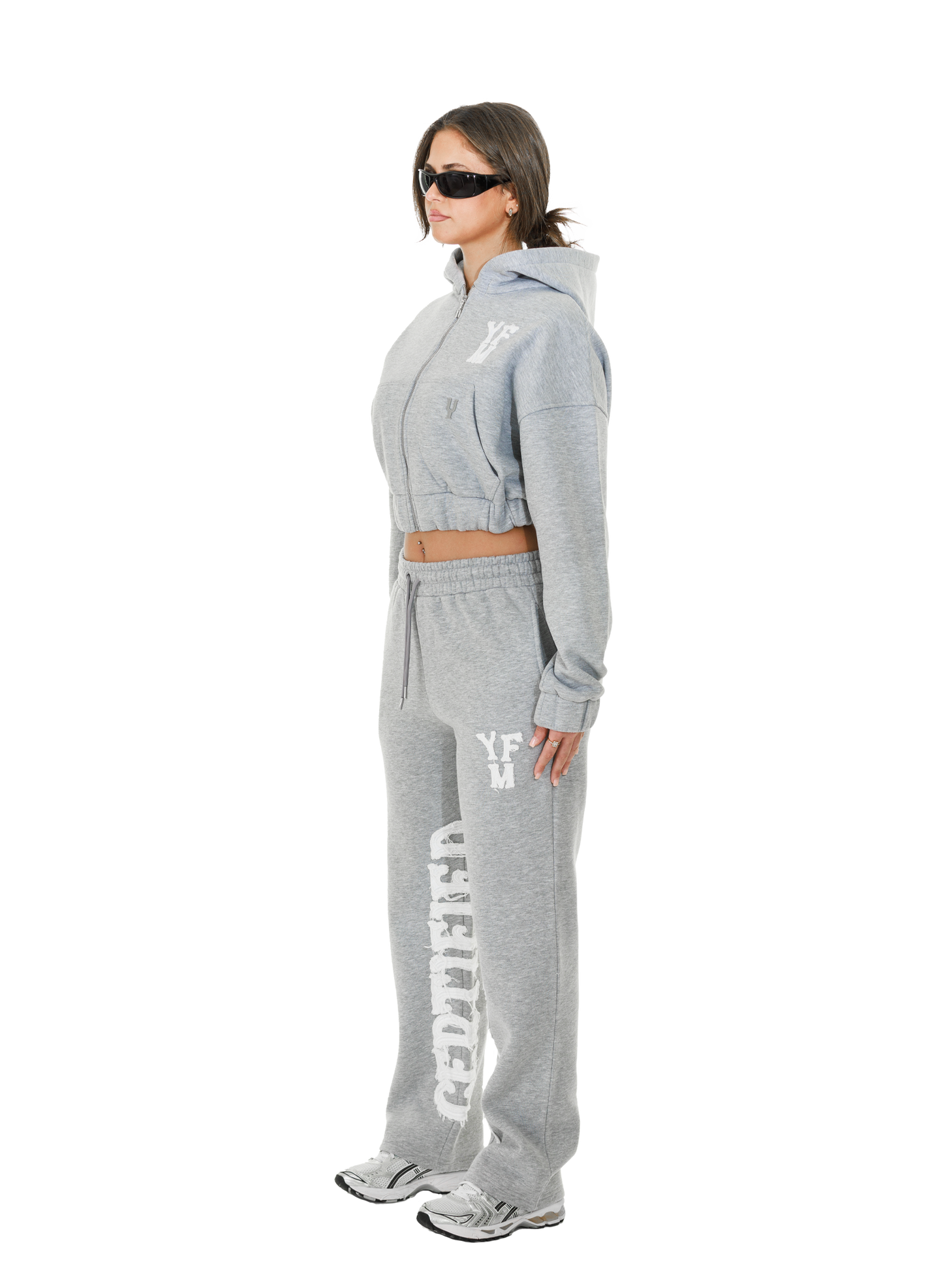 C/A ZIP-HOODIE GREY MELANGE WOMAN