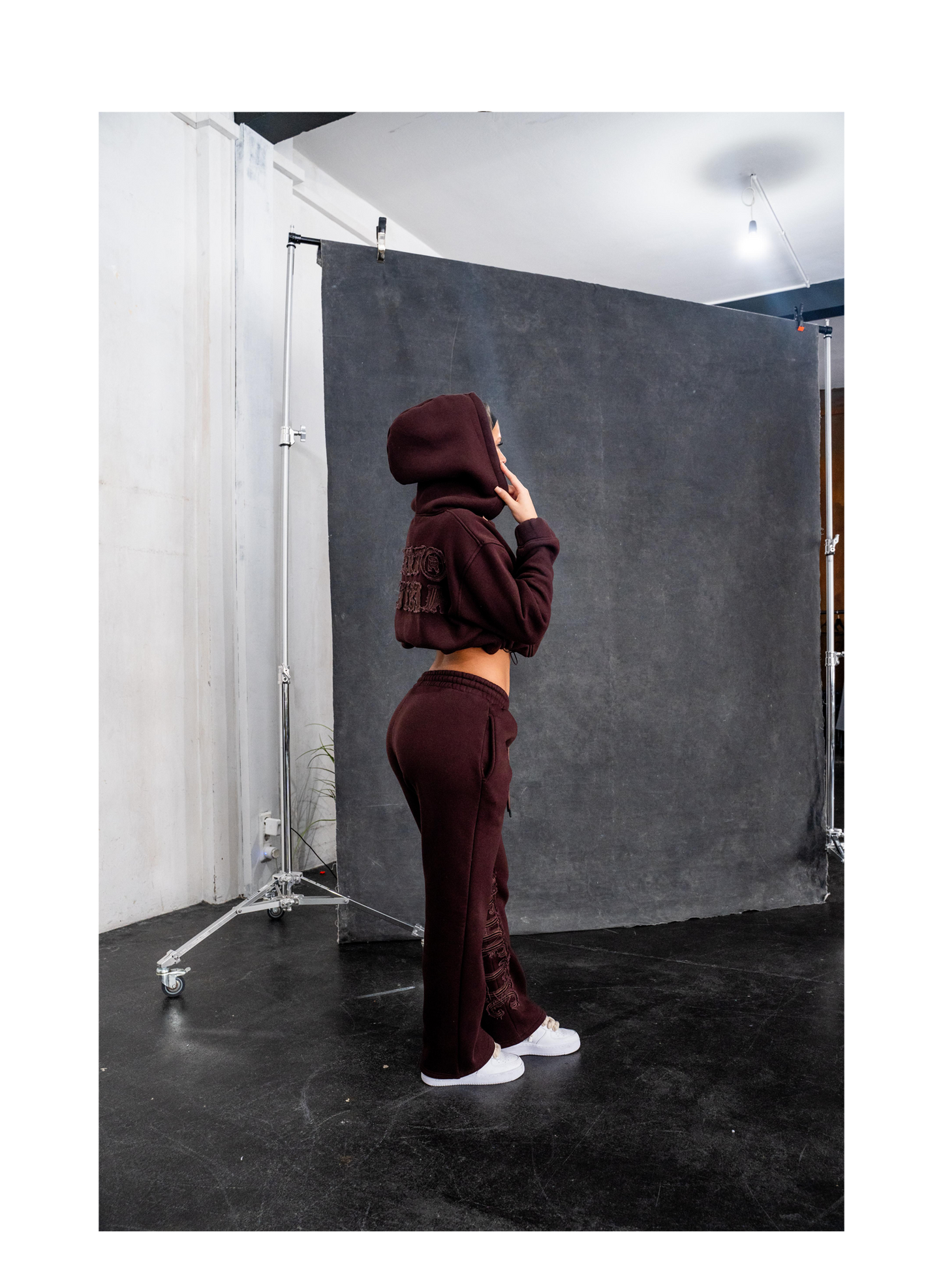 C/A ZIP-HOODIE CHOC PLUM WOMAN