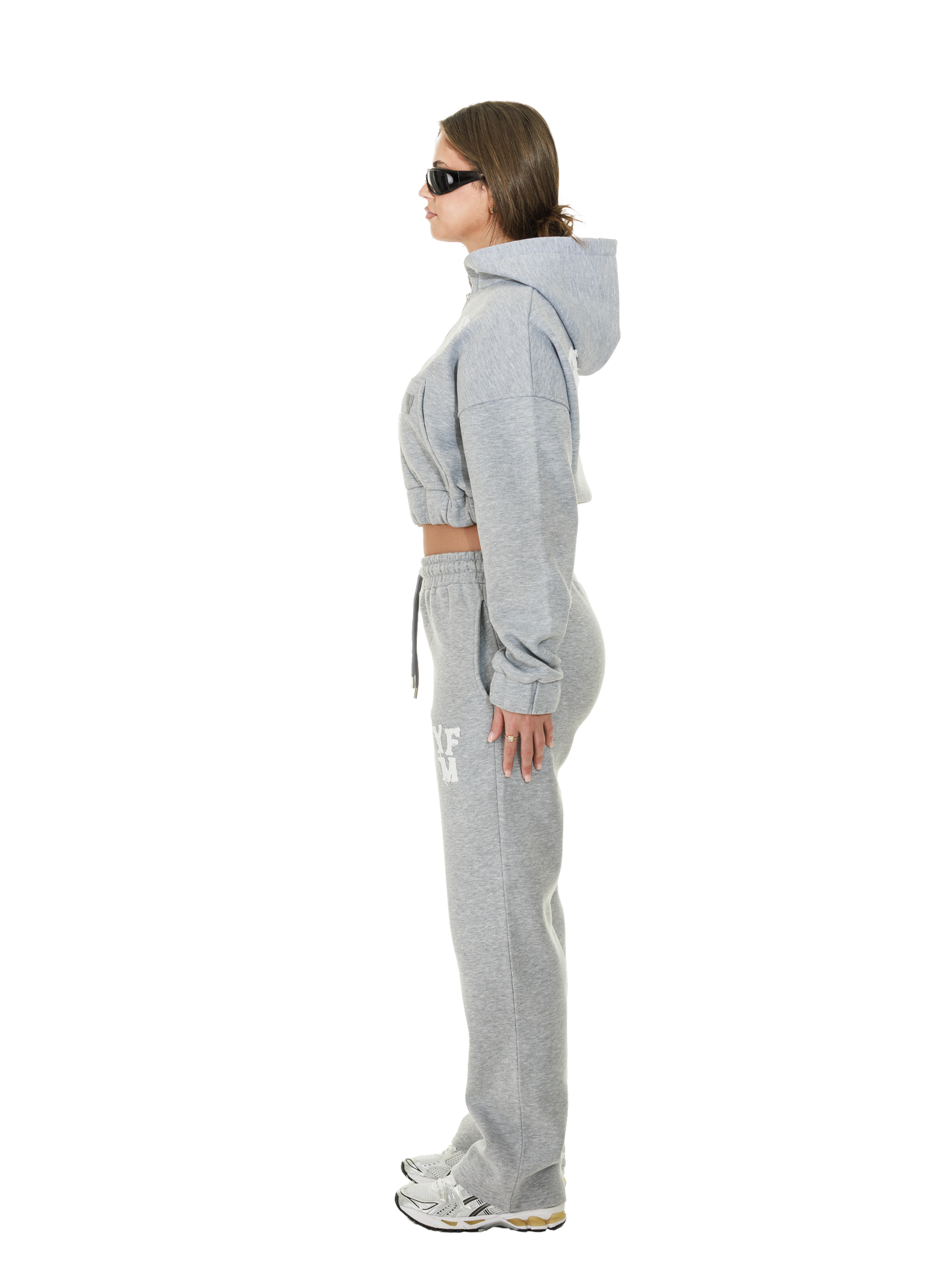 C/A ZIP-HOODIE GREY MELANGE WOMAN