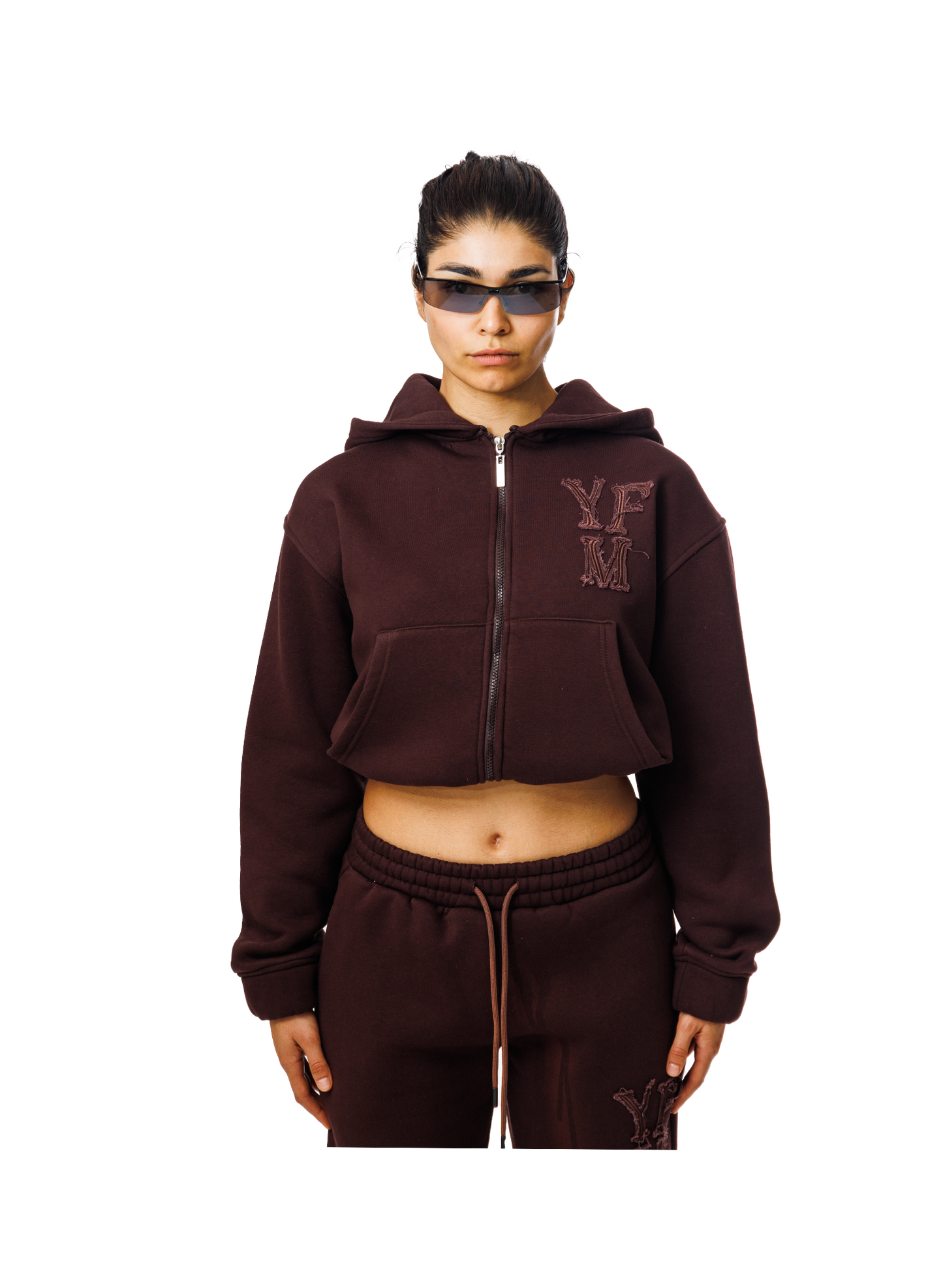 C/A ZIP-HOODIE CHOC PLUM WOMAN