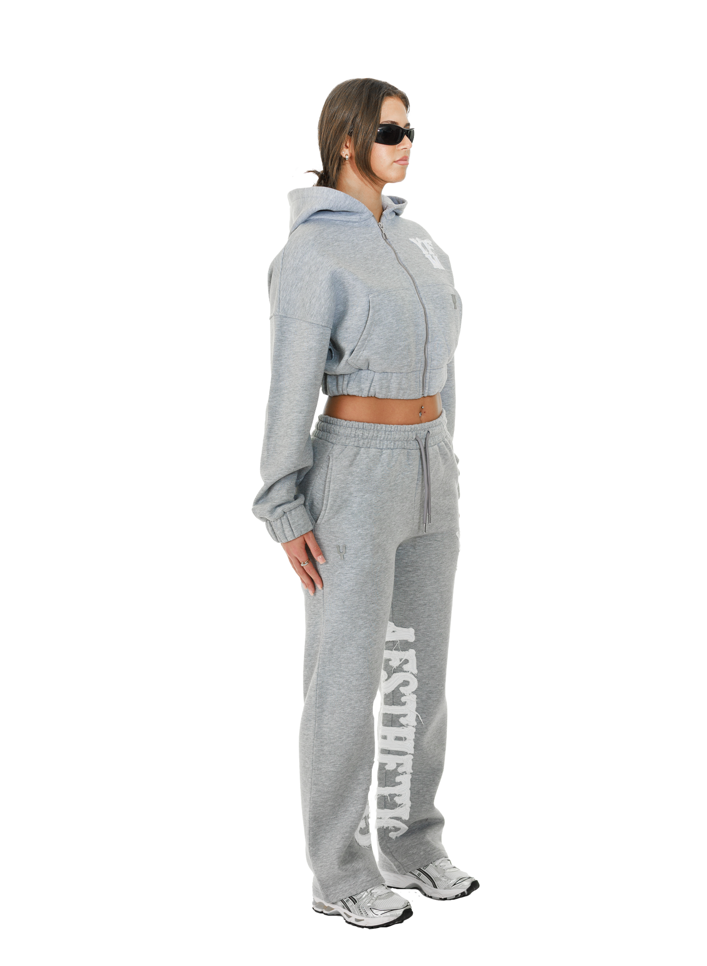 C/A ZIP-HOODIE GREY MELANGE WOMAN