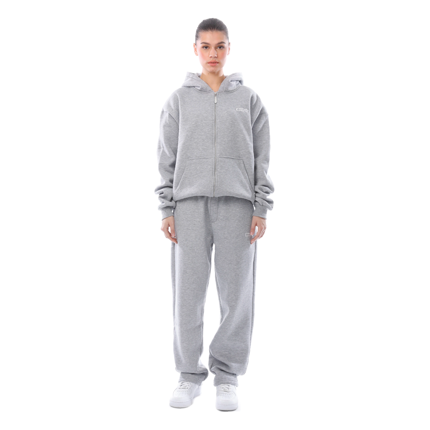 OPEN LEG JOGGER GREY MELANGE