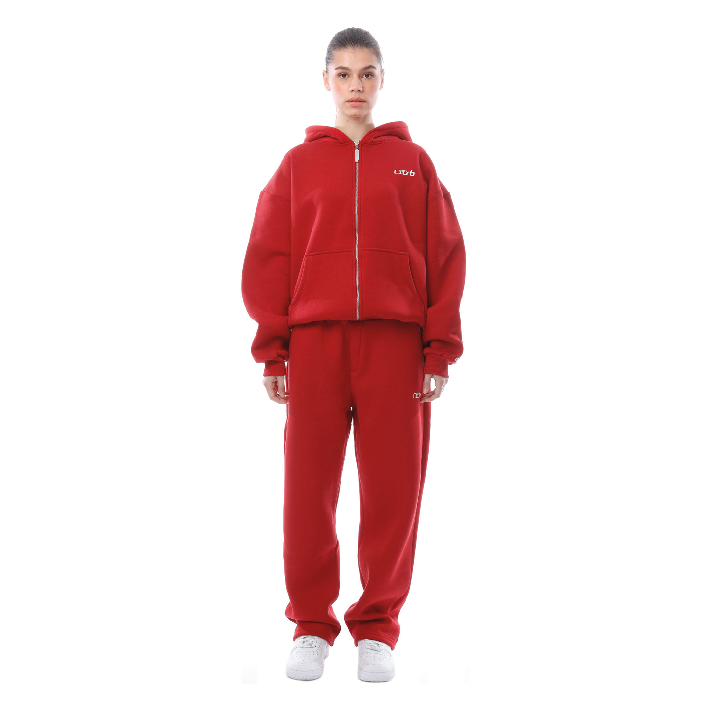 OPEN LEG JOGGER RED