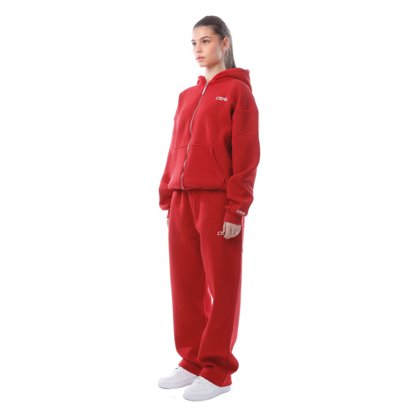 OPEN LEG JOGGER RED