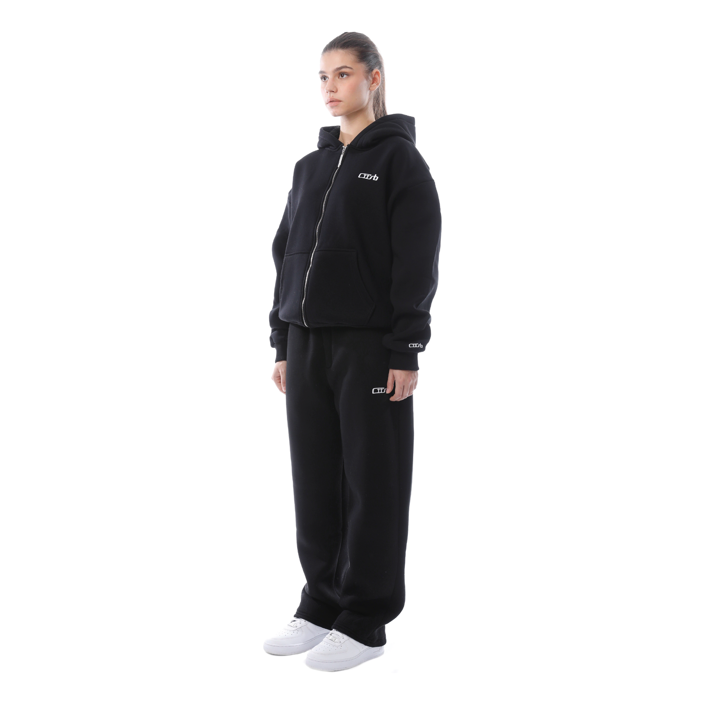 OPEN LEG JOGGER BLACK