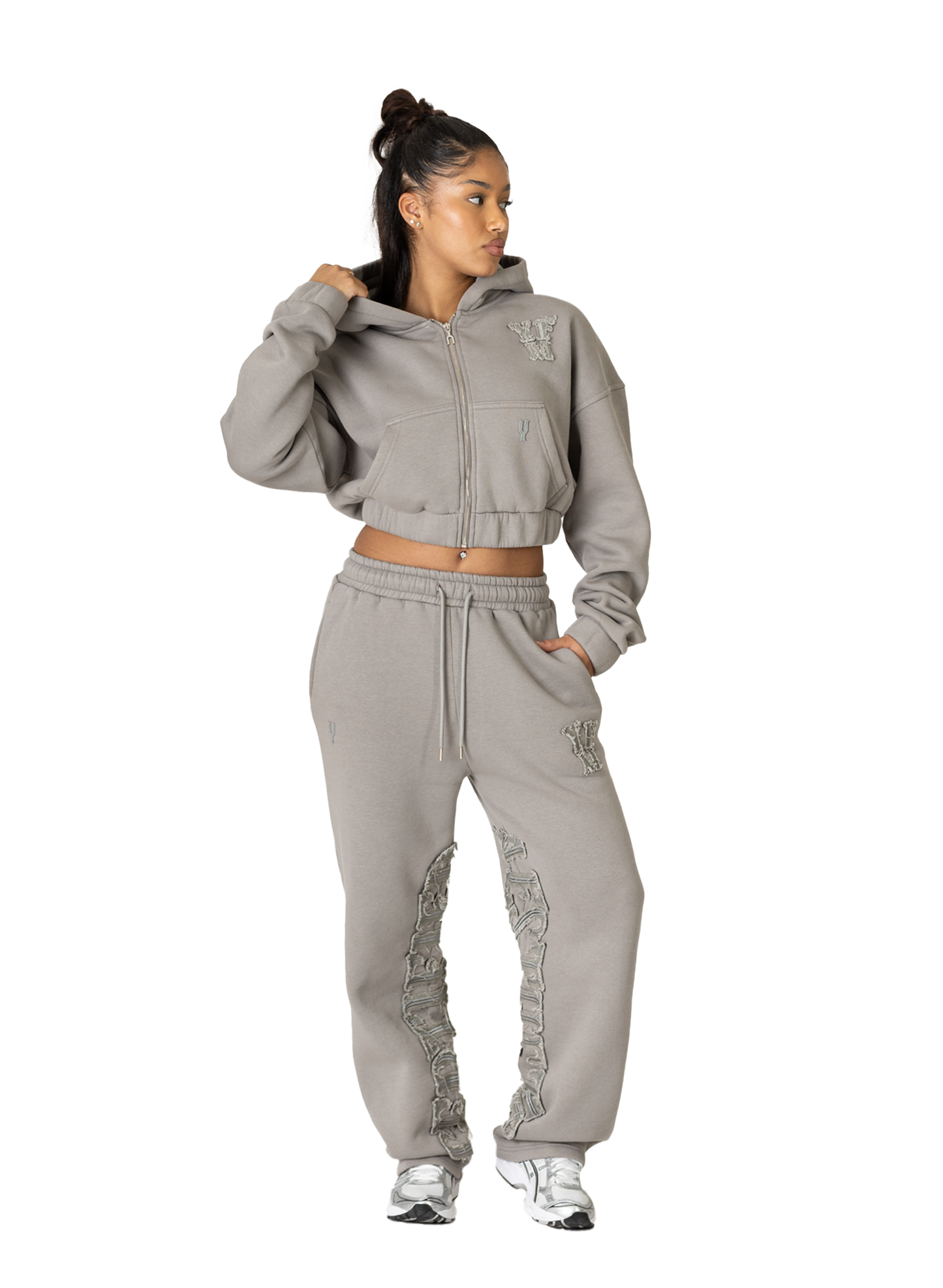 C/A ZIP-HOODIE GREY WOMAN