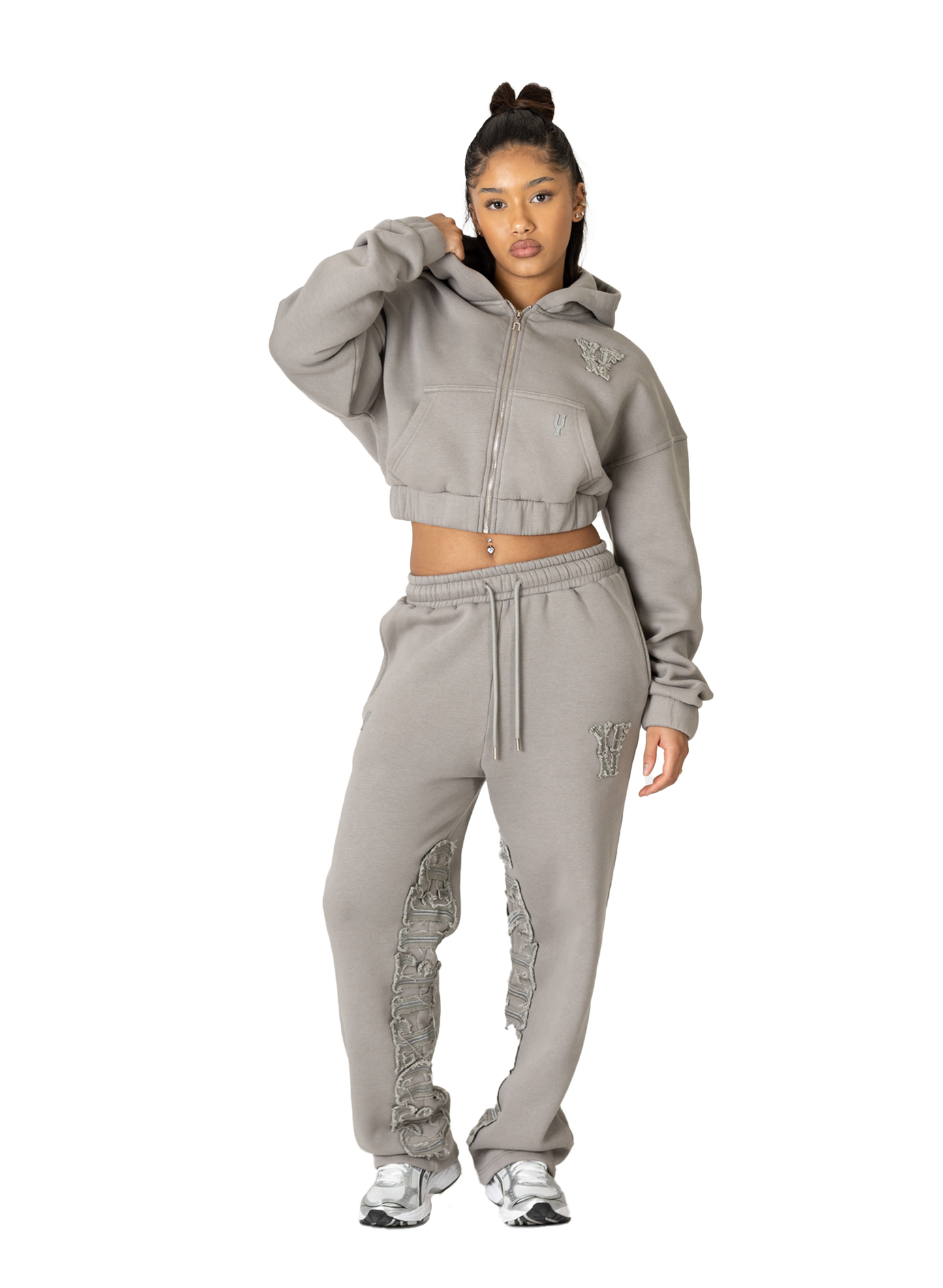 C/A ZIP-HOODIE GREY WOMAN